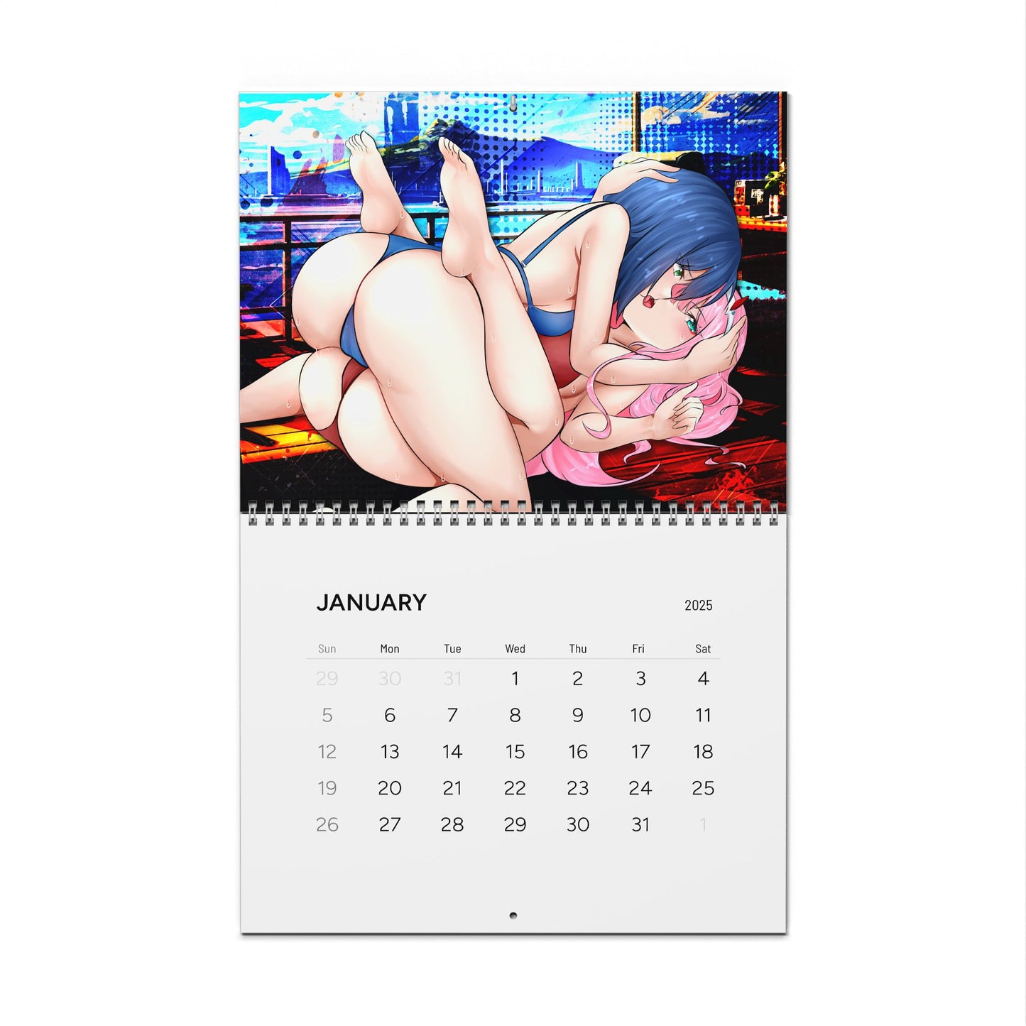 Yuri Waifus 2025 Wall Calendar