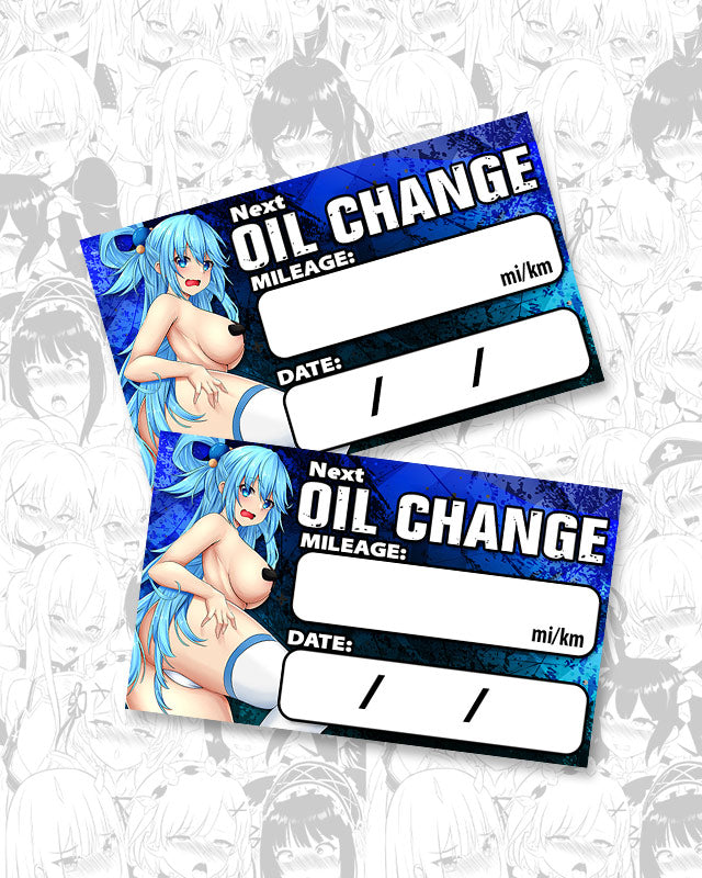 Aqua Oil Change Stickers