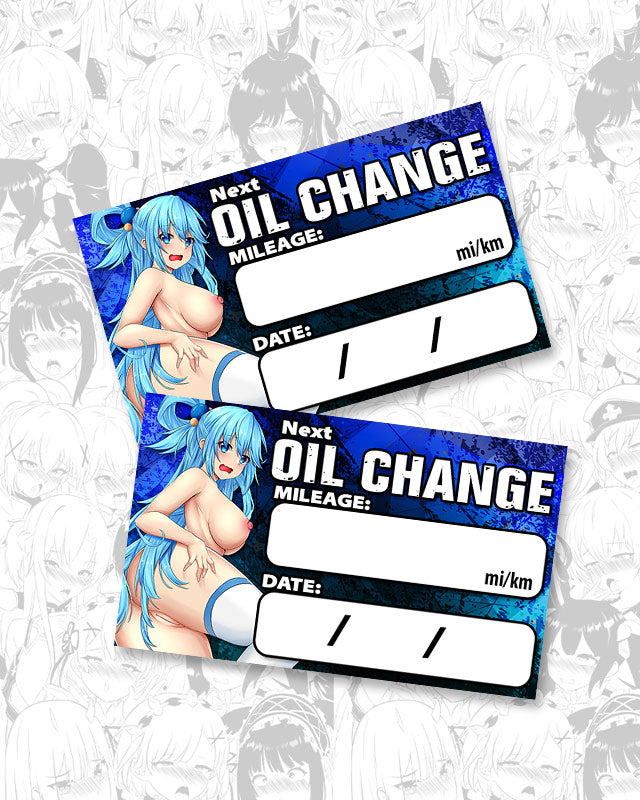 Aqua Oil Change Stickers