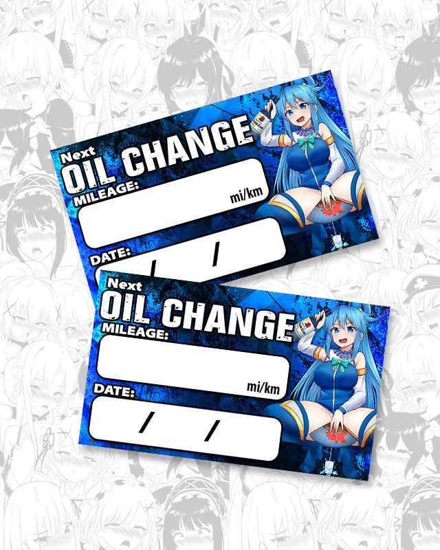 Aqua Water Oil Change Stickers