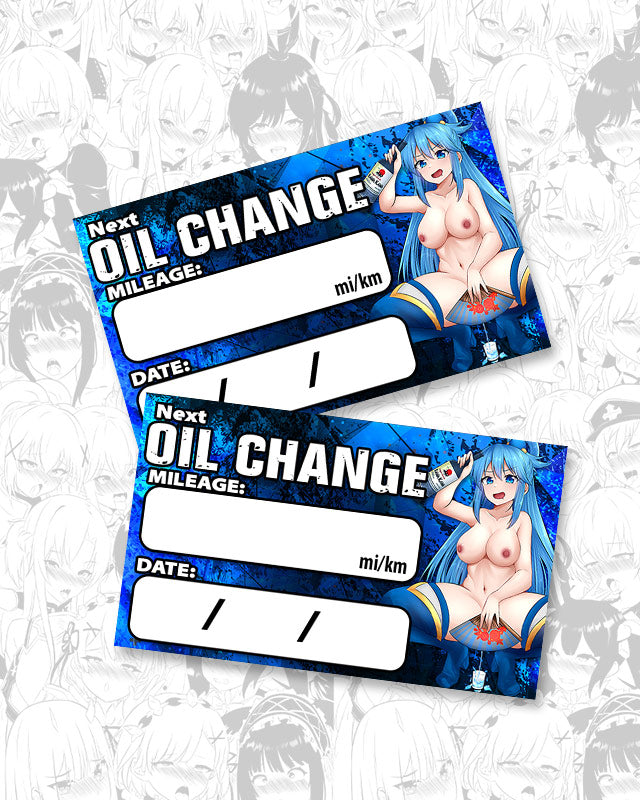 Aqua Water Oil Change Stickers