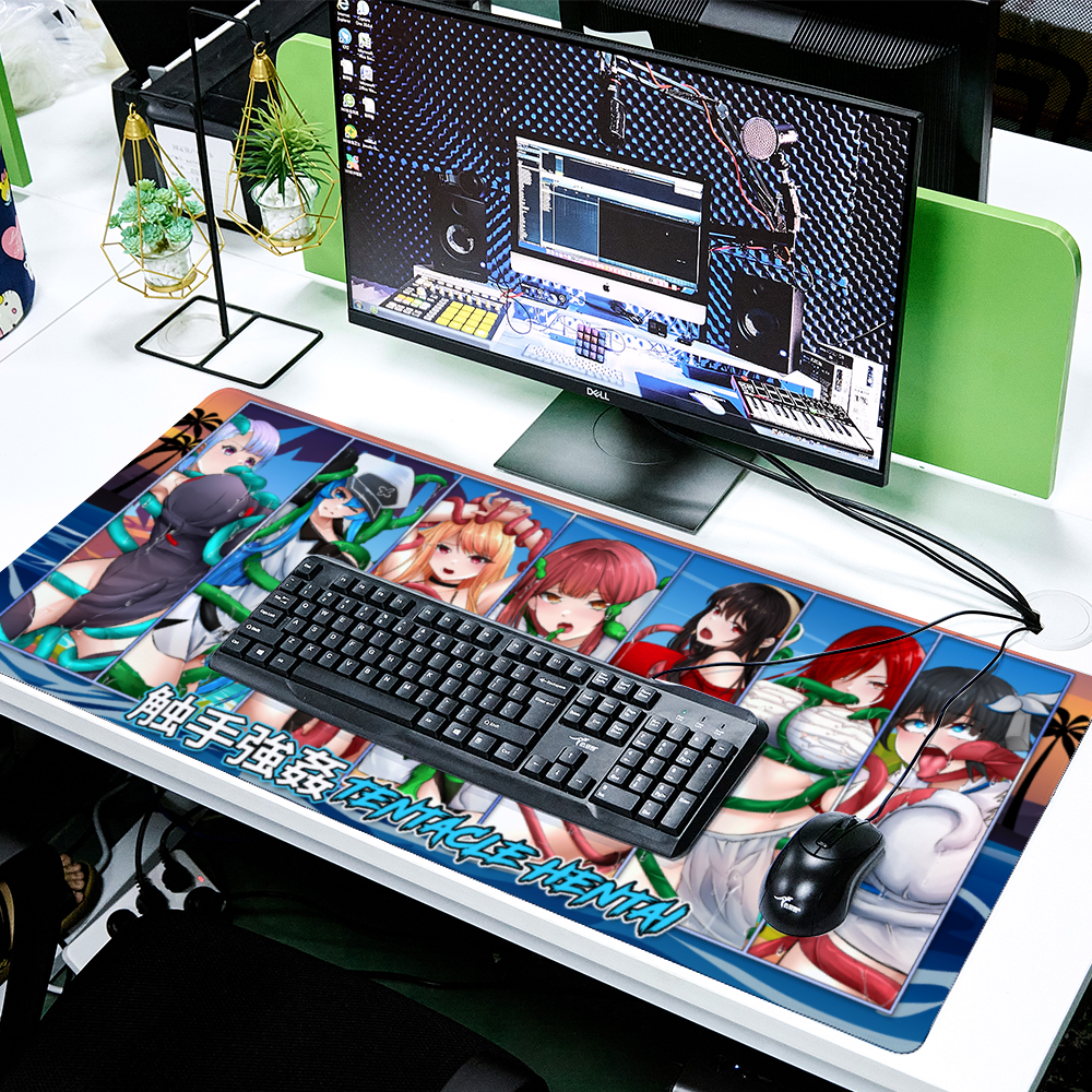 Tentacled Waifus Desk Mat 16"x35"