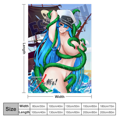 Esdeath Tentacles NSFW Flannel Blankets